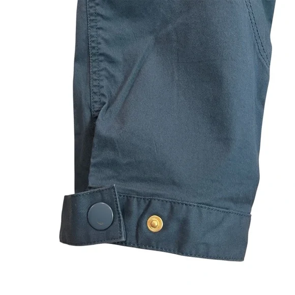 ANTHROPOLOGIE Ellie Belted Utility Pants Embroidered Blue Size 4 - Picture 13 of 16